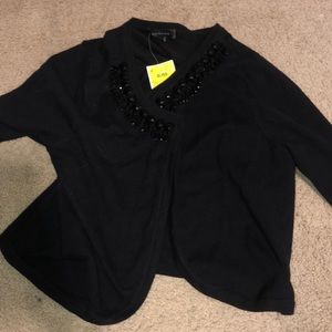 black dressy cardigan type thing